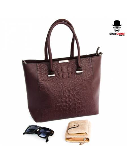 Сумка жіноча Victoria Beckham 98001, екошкіра, коричнева, ручки