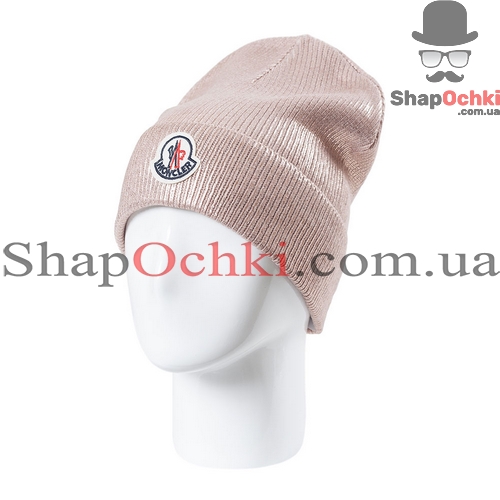 Шапка женская Moncler,  Джази,  пудра+пудра