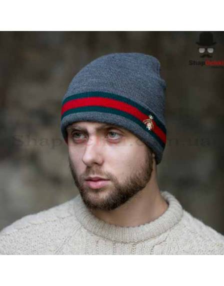 Шапка чоловіча Gunner, Gucci, сіра