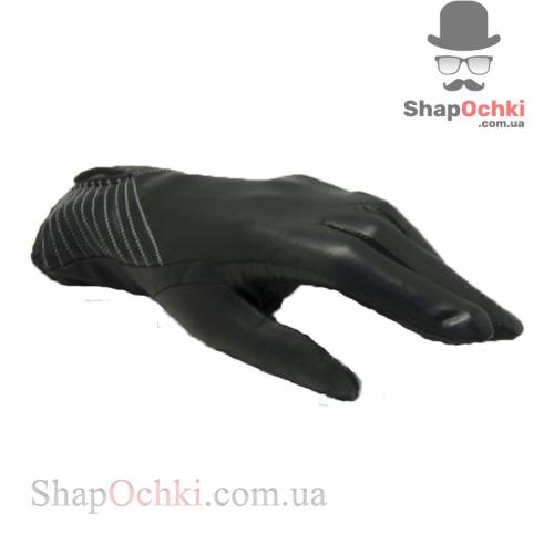 Перчатки шкіряні жіночі 22163 RANNA-9204, чорні, шовчики
