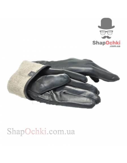Перчатки шкіряні жіночі 22163 RANNA-9204,чорні,шовчики