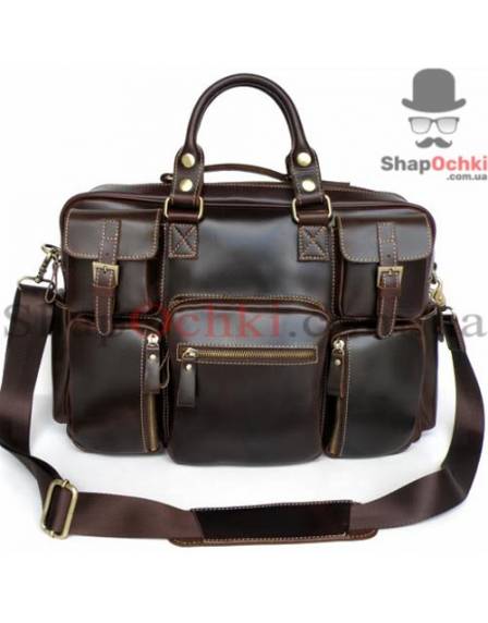 Сумка чоловіча Tiding Bag 7028Q, шкіра, шоколад