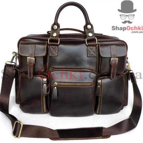 Сумка мужская Tiding Bag 7028Q,  кожа,  шоколад
