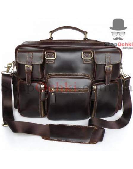 Сумка чоловіча Tiding Bag 7028Q, шкіра, шоколад