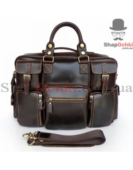 Сумка чоловіча Tiding Bag 7028Q, шкіра, шоколад