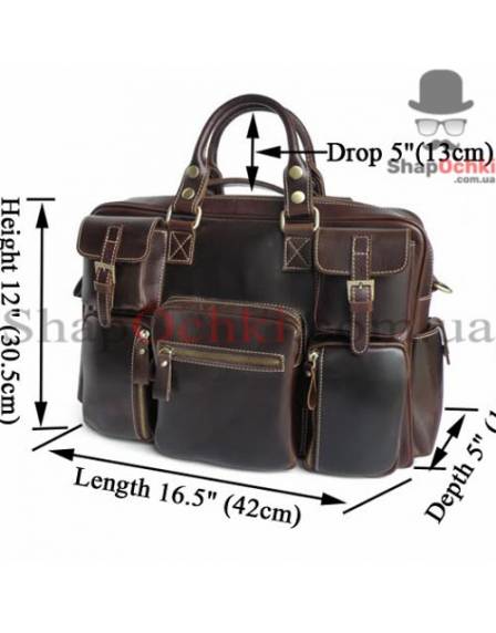 Сумка чоловіча Tiding Bag 7028Q, шкіра, шоколад