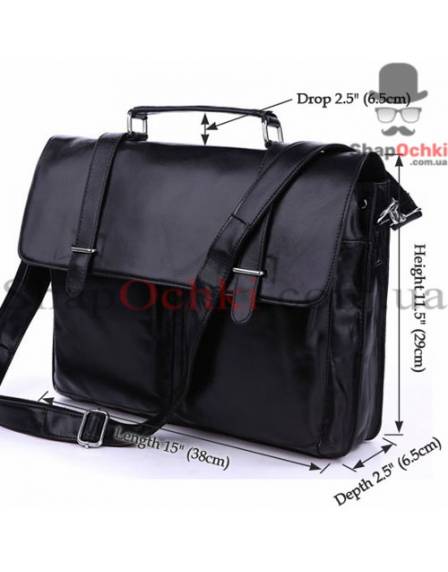 Портфель чоловічий Tiding Bag 7013A, шкіра, чорний