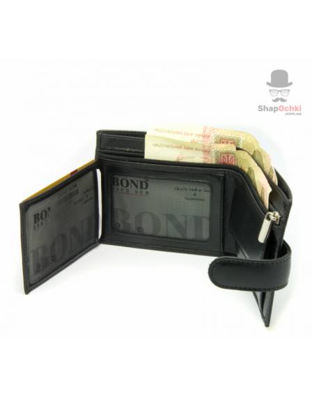 Портмоне чоловіче Dr. Bond 854, шкір/зам, чорне