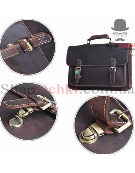 Портфель чоловічий Tiding Bag t1099, шкіра, коричневий