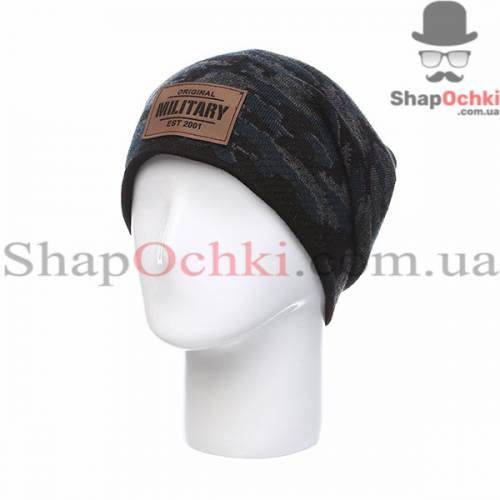 Шапка женская Leks,  Милитари,  цвет черный+бутылка