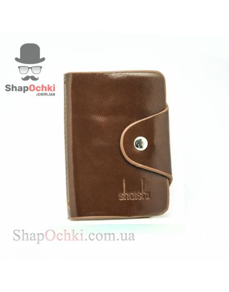 Візитниця Shaishi 2174, шкір/зам, коричнева
