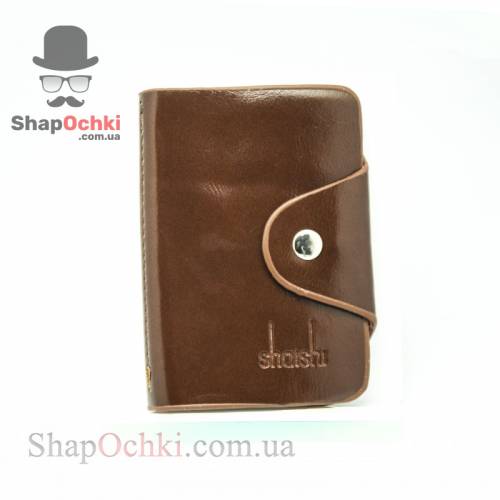 Візитниця Shaishi 2174,  шкір/зам,  коричнева