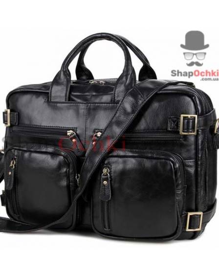 Сумка рюкзак чоловіча Tiding Bag 7026A, шкіра, чорна
