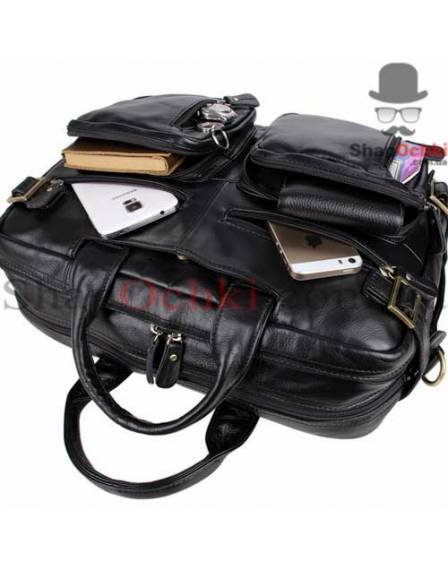 Сумка рюкзак чоловіча Tiding Bag 7026A, шкіра, чорна