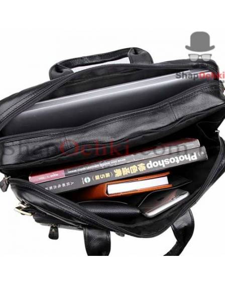 Сумка рюкзак чоловіча Tiding Bag 7026A, шкіра, чорна