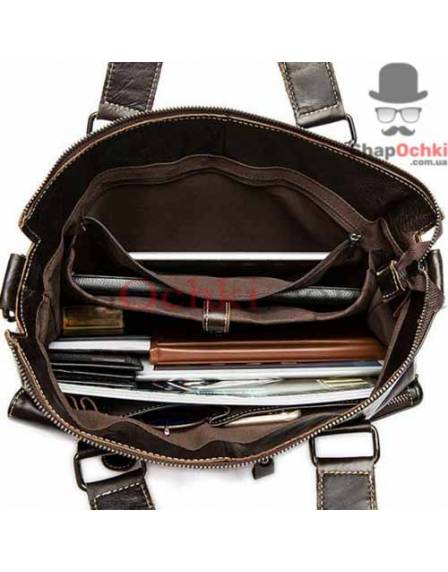 Сумка чоловіча Tiding Bag 7264C, шкіра, шоколад