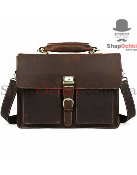 Портфель чоловічий Tiding Bag t10315, кожа, темно-коричневий