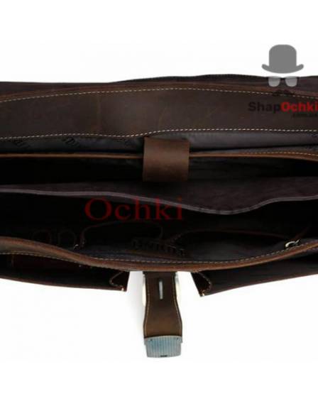 Портфель чоловічий Tiding Bag t10315, кожа, темно-коричневий