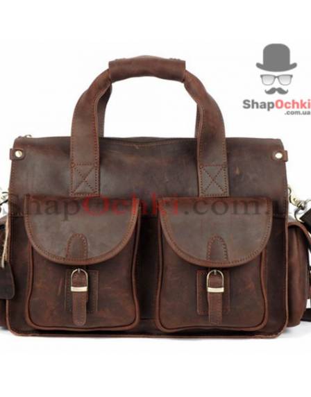 Сумка чоловіча Tiding Bag 7106R, шкіра, темно-коричнева
