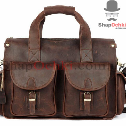 Сумка мужская Tiding Bag 7106R,  кожа,  темно-коричневая