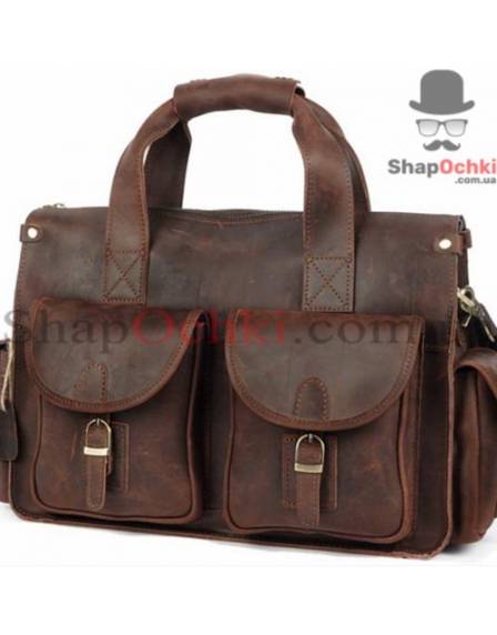 Сумка чоловіча Tiding Bag 7106R, шкіра, темно-коричнева