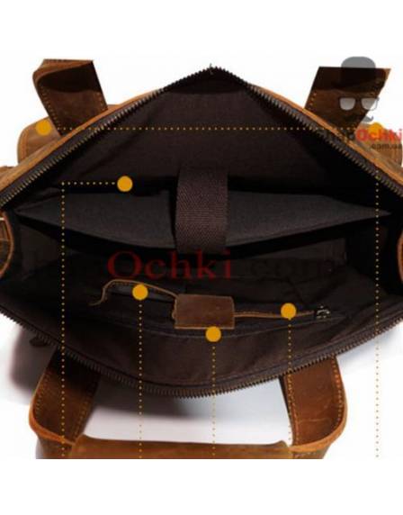 Сумка чоловіча Tiding Bag 7106R, шкіра, темно-коричнева