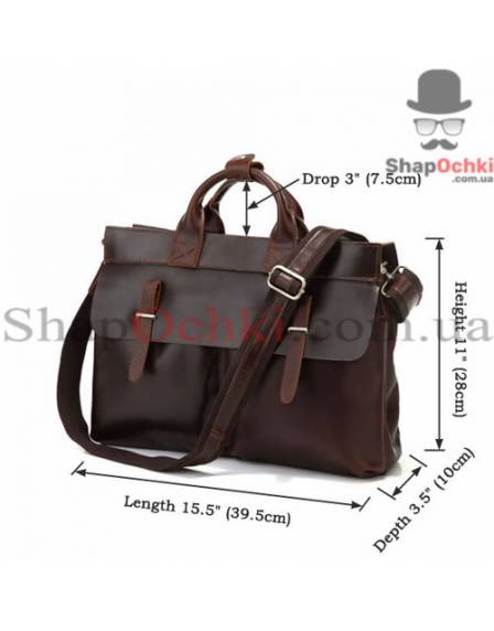 Сумка чоловіча Tiding Bag 7107R, шкіра, темно-коричнева