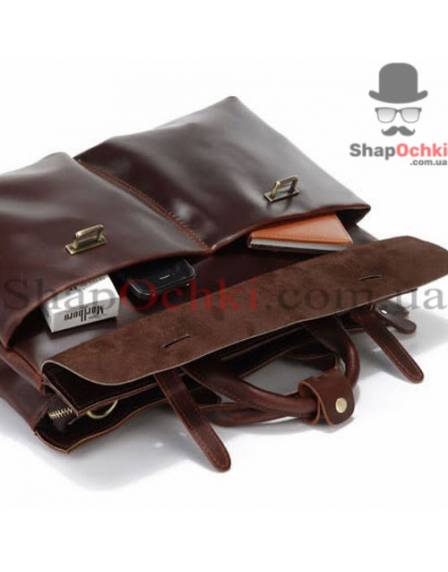 Сумка чоловіча Tiding Bag 7107R, шкіра, темно-коричнева