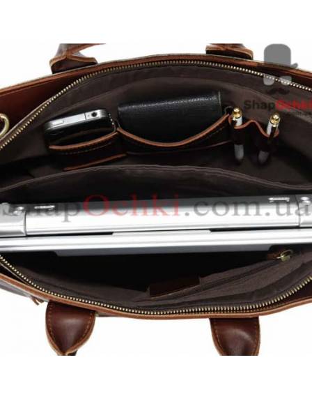 Сумка чоловіча Tiding Bag 7107R, шкіра, темно-коричнева