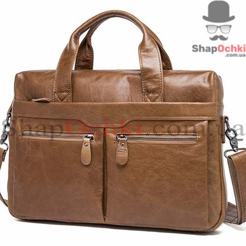 Сумка мужская Jasper&Maine 7122LB,  кожа,  светло-коричневая