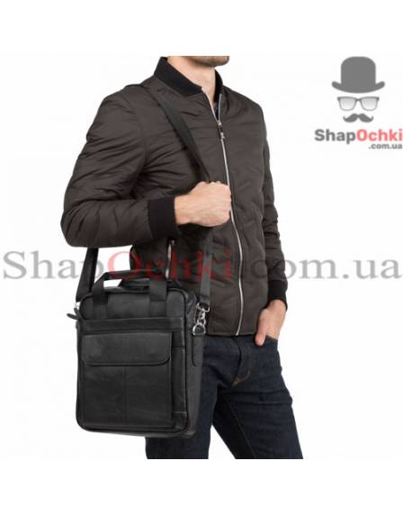 Сумка мессенджер мужская Tiding Bag M38-8861A, кожа, цвет черный