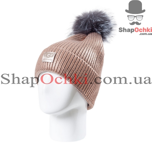 Шапка женская UGG,  Риана,  пудра+пудра