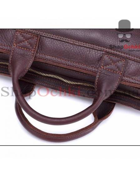 Сумка чоловіча Tiding Bag 7029Q, шкіра, темно-коричнева