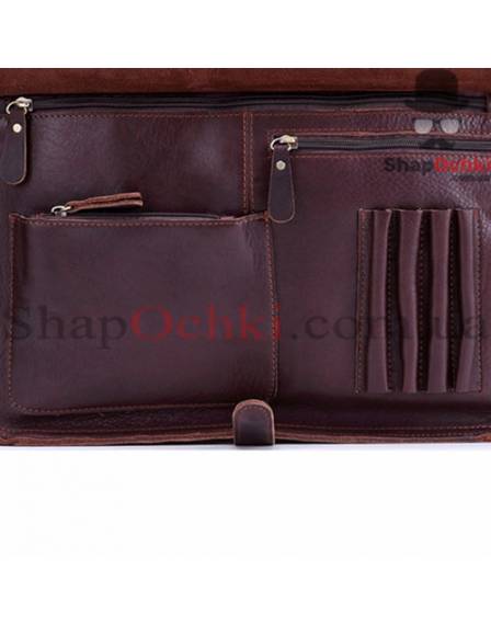 Сумка чоловіча Tiding Bag 7029Q, шкіра, темно-коричнева