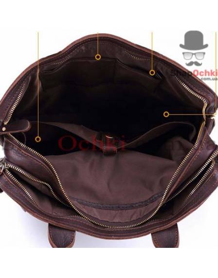 Сумка чоловіча Tiding Bag 7029Q, шкіра, темно-коричнева