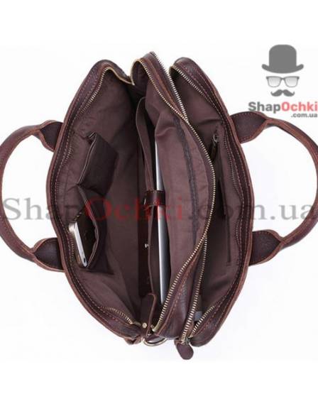 Сумка чоловіча Tiding Bag 7029Q, шкіра, темно-коричнева