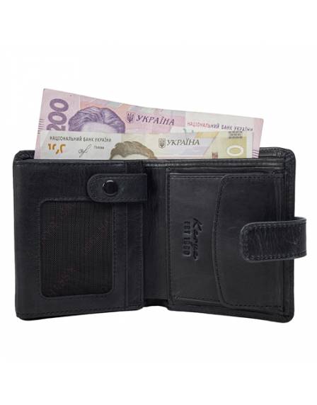 Чоловічий шкіряний портмоне Karya 0993-30 чорний матовий