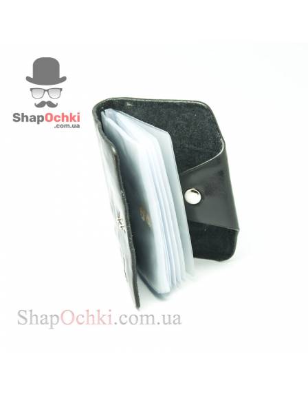 Візитниця Shaishi 2174, шкір/зам, чорна