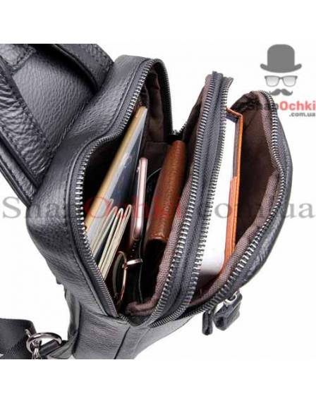 Сумка рюкзак чоловіча Tiding Bag 6012A, шкіра, чорна