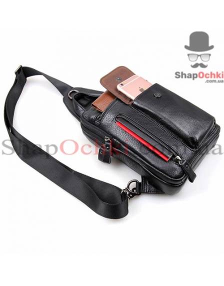 Сумка рюкзак чоловіча Tiding Bag 6012A, шкіра, чорна